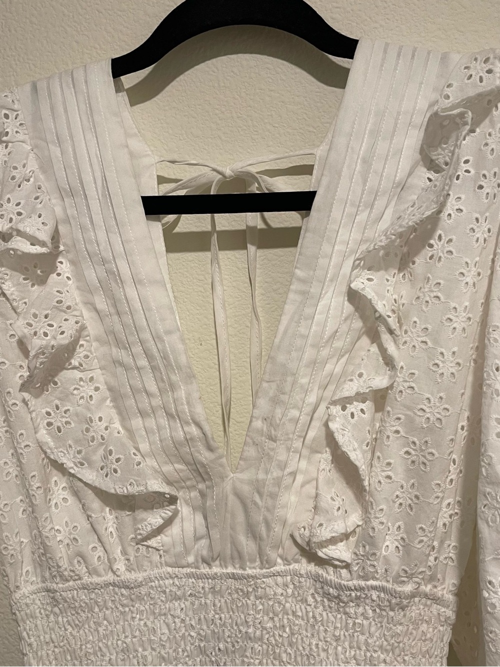 Forever 21 White Eyelet Ruffle Tiered Mini Dress - Elegant Summer Style - Picture 3 of 7